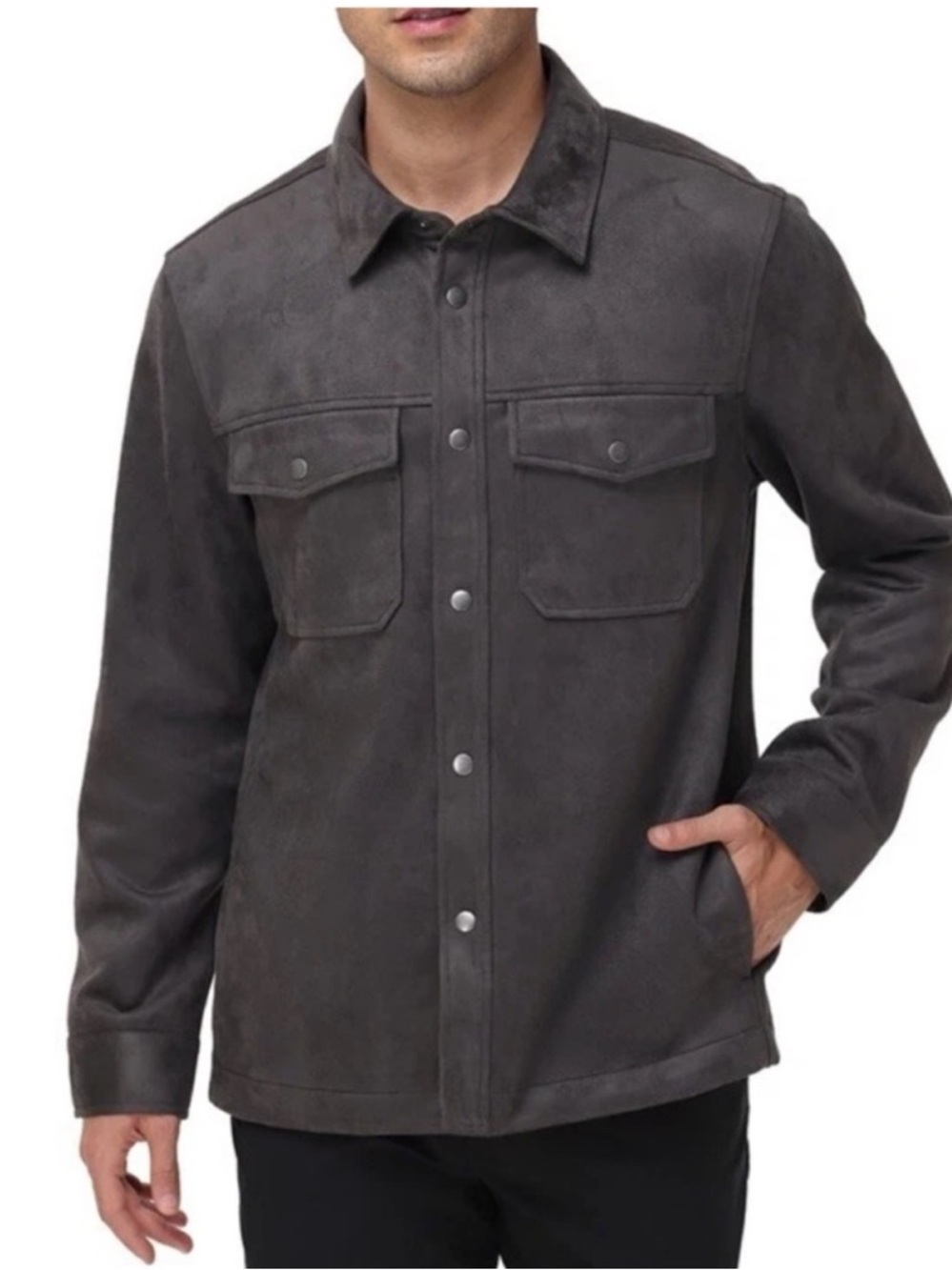 Frye Men's Faux-Suede Shirt Jacket, designed as a versatile shacket